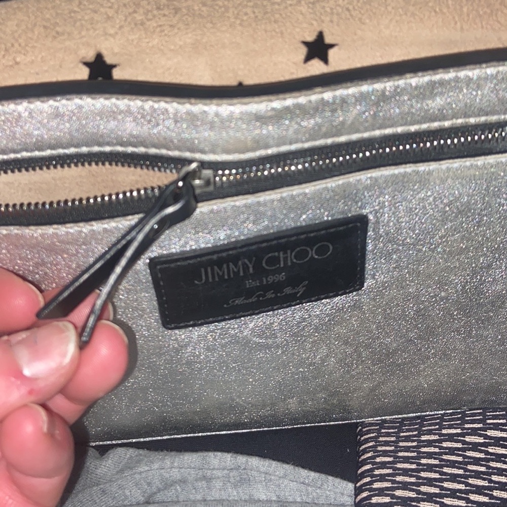/traded/Jimmy Choo: Sofia, Pimlico Star ⭐️ Punching 🥊 Tote Bag Silver &Black - Picture 11 of 16
